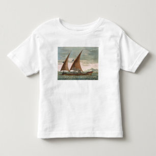 Galeere unter Segel, fliegender Standard des Kleinkind T-shirt