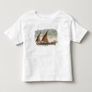Galeere unter Segel, fliegender Standard des Kleinkind T-shirt