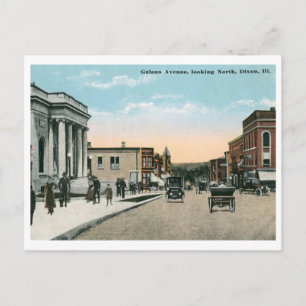 Galena Ave., Dixon, IL Vintage Postkarte