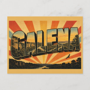 Galena Illinois Fluss Valley Hills Wald Kunst Postkarte