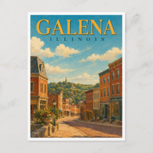 Galena Illinois Main Street GeoSaga Postkarte