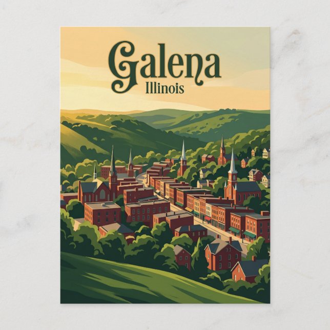 Galena Illinois Postkarte (Vorderseite)
