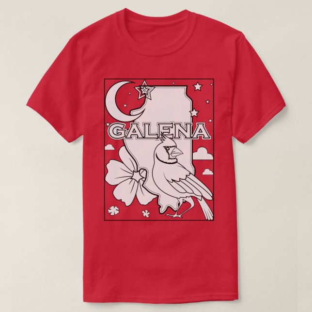 Galena illinois Staat Kontur TShirt (Design vorne)