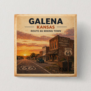 Galena Kansas Route 66 Bergbaustadt Stolz Button