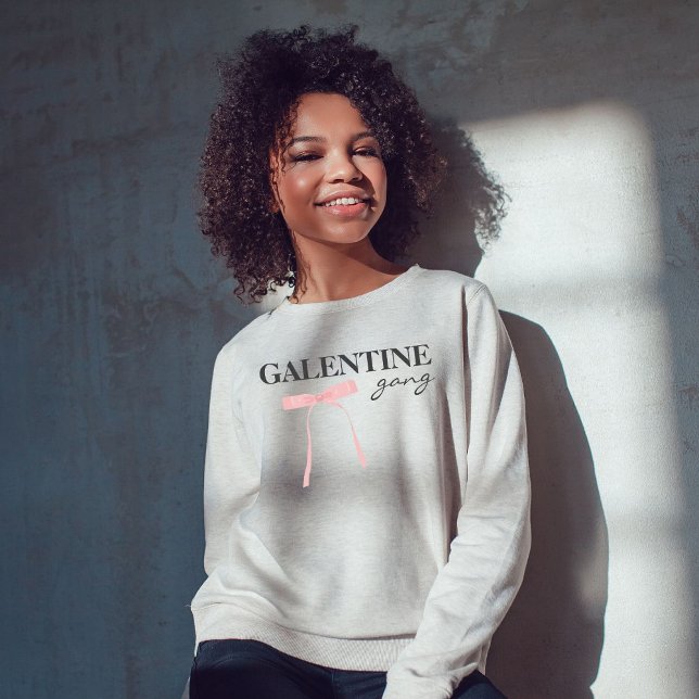 Galentine Gang Friend Valentine Pink Bow Sweatshirt (Von Creator hochgeladen)