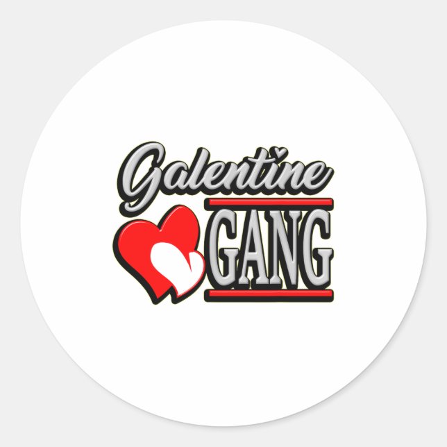 Galentine Gang Funny Valentines Day With The Gir  Runder Aufkleber (Vorderseite)