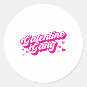 Galentine Gang Galentines Day passendes Outfit Süß Runder Aufkleber