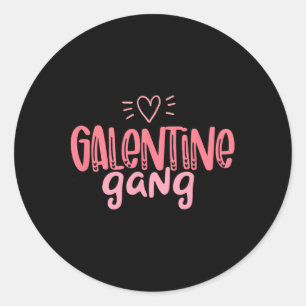 Galentine Gang Happy Valentine Apparel Runder Aufkleber