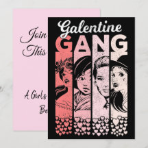 Galentine Gang Vintage Valentine Frauengesichte