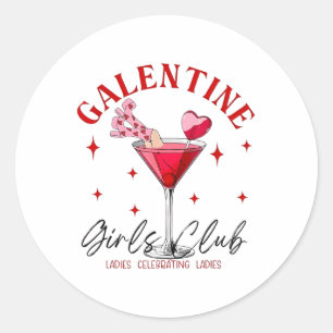 Galentine Girls Club Damen feiern Damen Runder Aufkleber