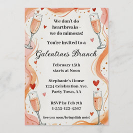 Galentine Mimosa Drink Brunch Party Invite  Einladung