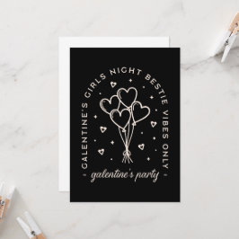 Galentine Party bestie girls night black Einladung