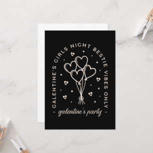 Galentine Party bestie girls night black Einladung