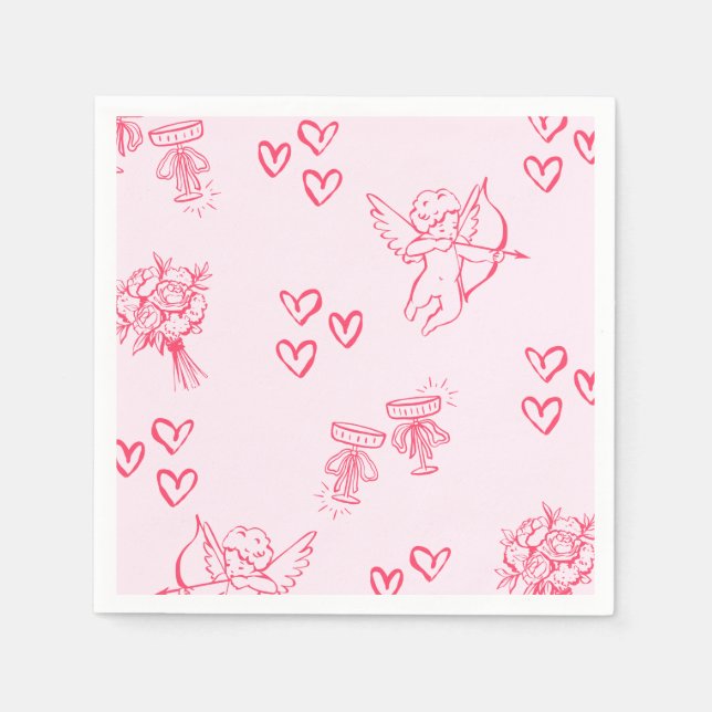 Galentine’s Day Valentine Girly Invitation Serviette (Vorderseite)