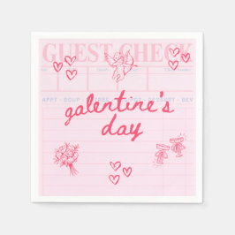 Galentine’s Day Valentine Girly Invitation Serviette