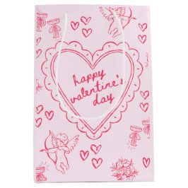 Galentine’s Day Valentine Girly Pink Mittlere Geschenktüte