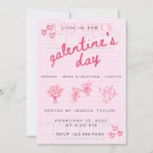 Galentine’s Day Valentines Girly Invitation