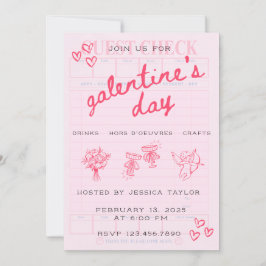 Galentine’s Day Valentines Girly Invitation Einladung