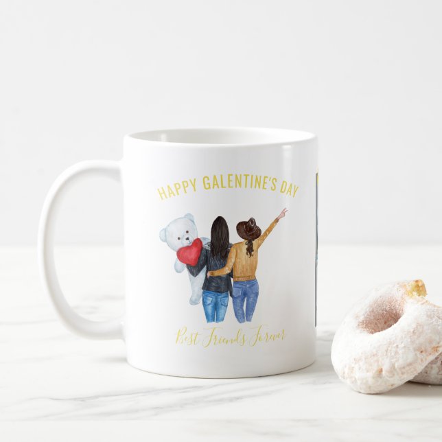 Galentine Valentine | BESTE FREUNDIN Best Friends  Kaffeetasse (Mit Donut)
