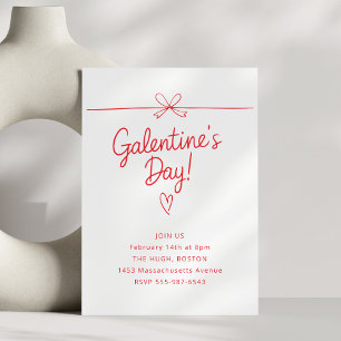 Galentine Valentine's Day Girls Party Friends Red Einladung