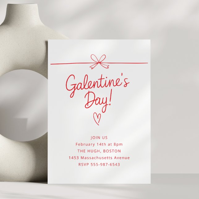Galentine Valentine's Day Girls Party Friends Red Einladung (Von Creator hochgeladen)