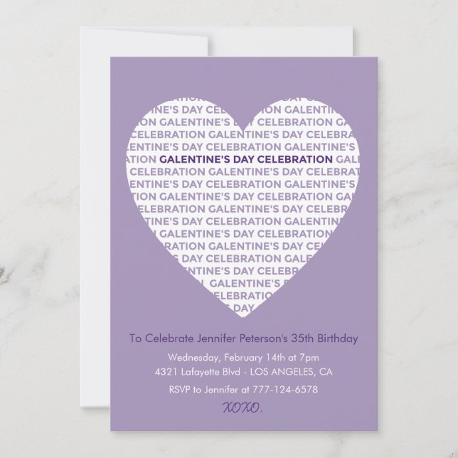 Galentine Valentines Einladung xoxo Freunde Herz (Vorderseite)