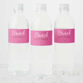 Galentiner Brunch and Bubbly Water Flasche Label