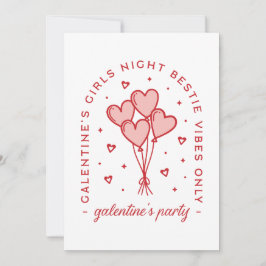 Galentiner Party bestie Herzballons Einladung