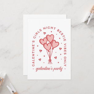 Galentiner Party bestie Herzballons Einladung