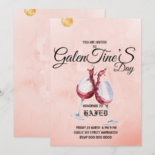 Galentiner-Tasse Blumenbeere Moderne rosa Einladun Einladung