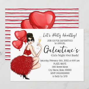 Galentine's Bash Girls Night Out Valentine's Party Einladung