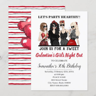 Galentine's Bash Girls Night Out Valentines Party Einladung