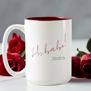 Galentine's Day Babe Red Script Einfache beste Fre Zweifarbige Tasse