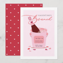 Galentine's Day Bruch Champagne Drink Herz