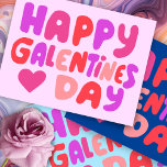 Galentines Day Bubble Letters Pink Curvy Retro Postkarte<br><div class="desc">Karo diese süße und farbenfrohe Kunst aus,  die von mir für dich handgemacht wurde! Sie können Ihren eigenen Text hinzufügen oder die Farben ändern. Besuchen Sie meinen Shop für mehr!</div>
