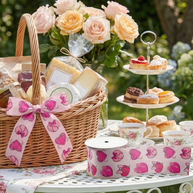 Galentine's Day Coquette Rosa Schleife Herz Gesche Satinband (Von Creator hochgeladen)