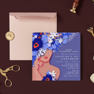 Galentine's Day Luncheon Modern Girly Floral Einladung