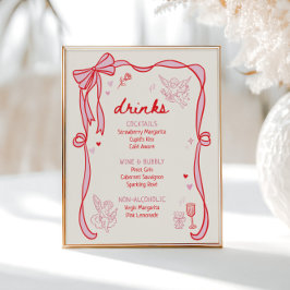 Galentine's Day Party Downloadable Drinks Poster