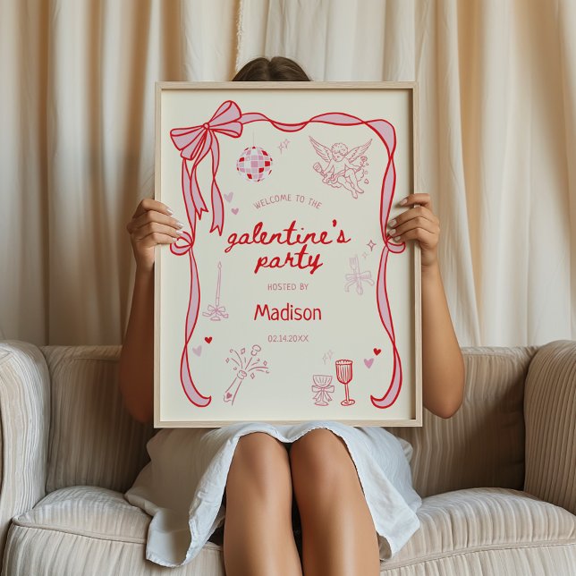 Galentine's Day Party Downloadable Welcome  Poster (Von Creator hochgeladen)