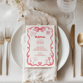 Galentine's Day Party Menu Card Einladung
