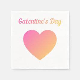 Galentines Day Pink Ombre Heart Party Serviette