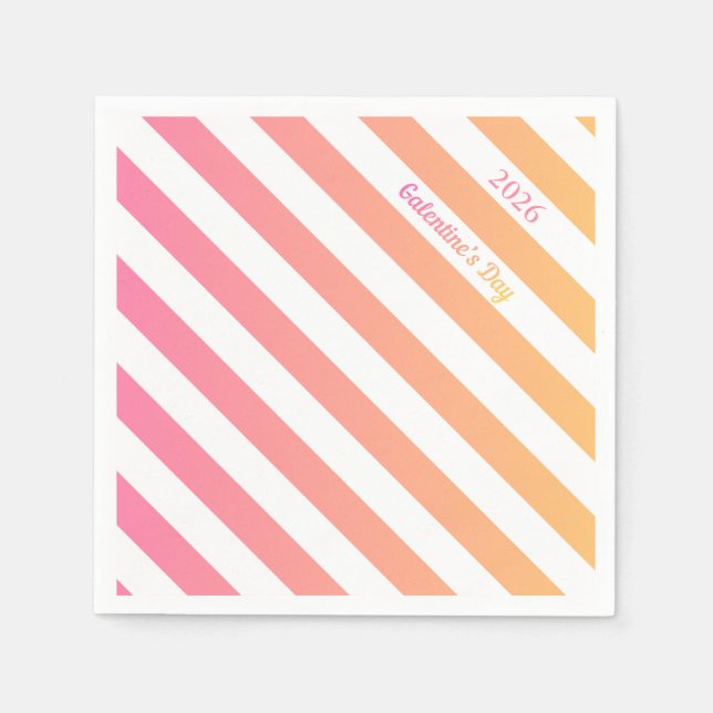 Galentines Day Pink Ombre Party Customize Serviette (Vorderseite)