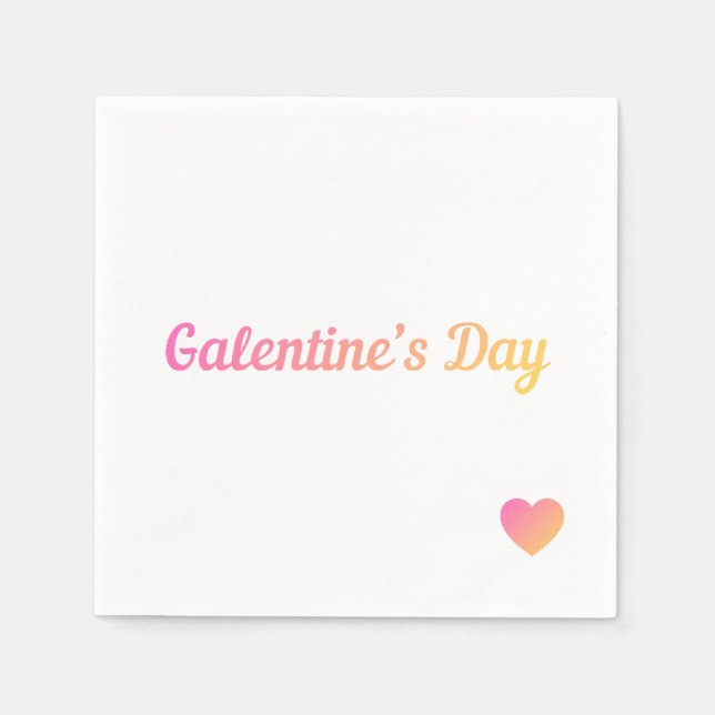 Galentines Day Pink Ombre Party Serviette (Vorderseite)