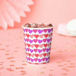 Galentines Day Pink Red Hearts Bold Retro Groovy Pappbecher