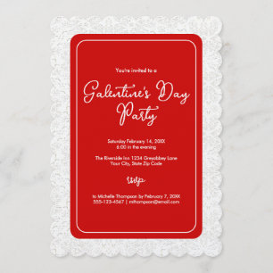 Galentine's Day Rote Party Einladung
