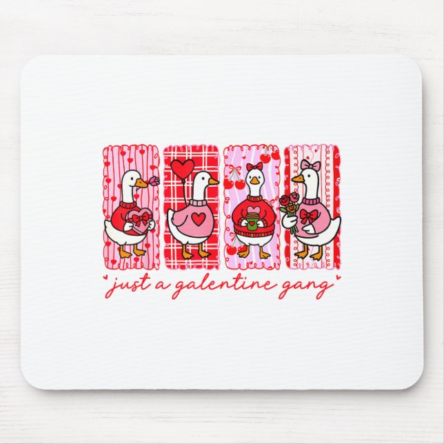 Galentines Day Women Galentines Gang Goose Valenti Mousepad (Vorne)