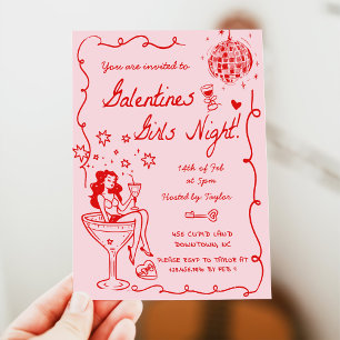 Galentines Girls Night Party Valentine Party Gezei Einladung