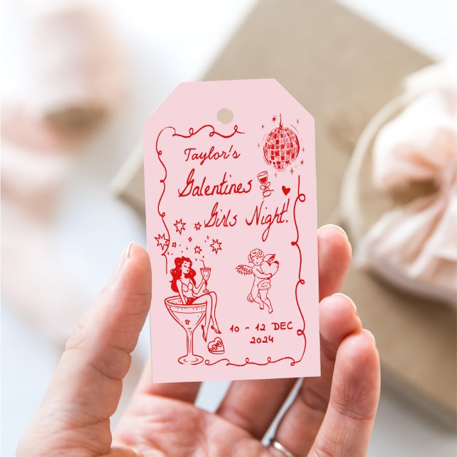 Galentines Girls Night Party Valentine Party Gezei Geschenkanhänger (Von Creator hochgeladen)