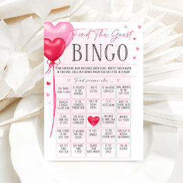 Galentine's Liebe ist in der Luft Brautparty Bingo Menükarte