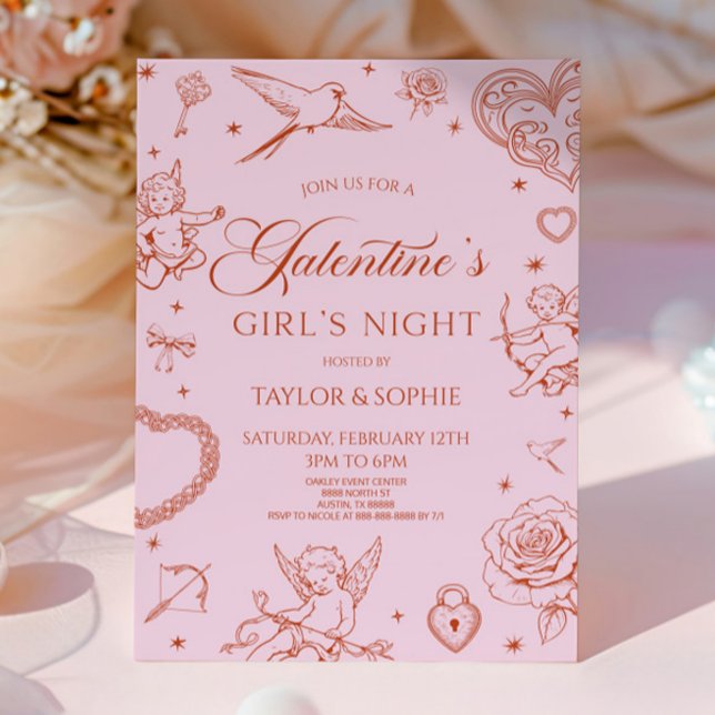Galentine's Mädchenabend Valentinstag Party Einladung (Von Creator hochgeladen)